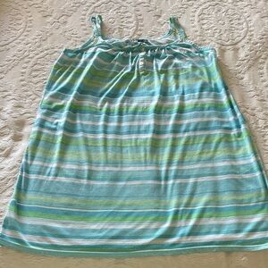 Ralph Lauren Striped Sleeveless Top - Blue and Green Gently Loved M